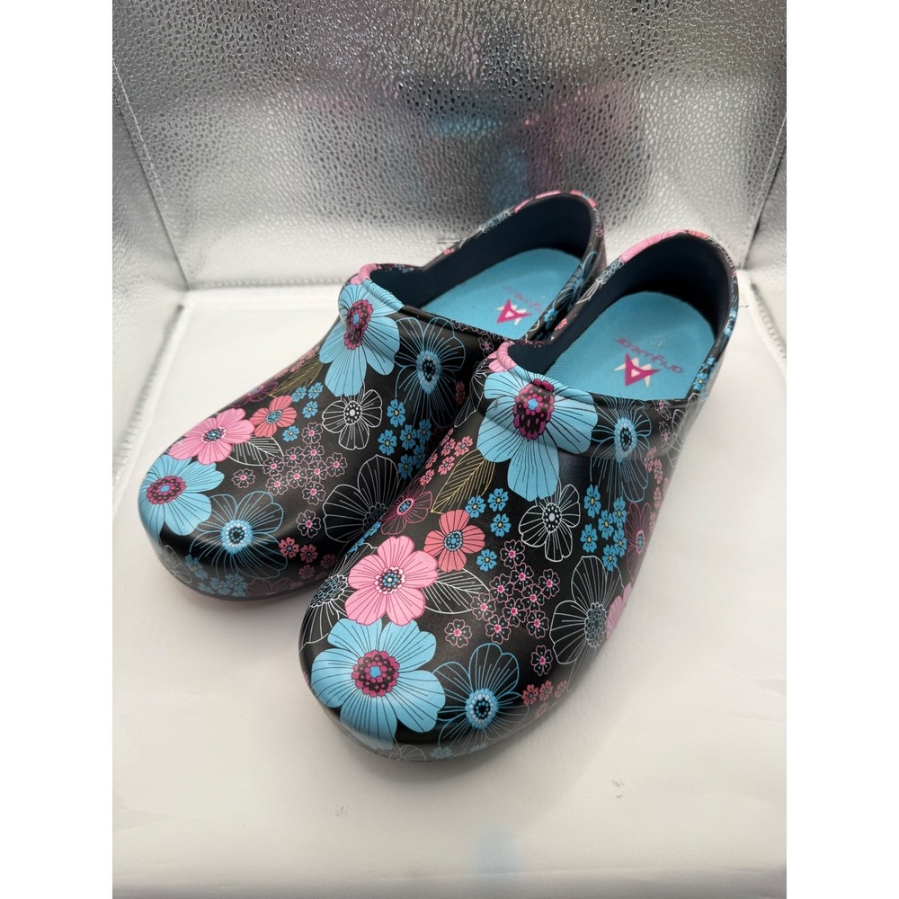Anywear‎ Clogs Women's Size 11 Floral Print Slip Resistant Shoes Work Comfort